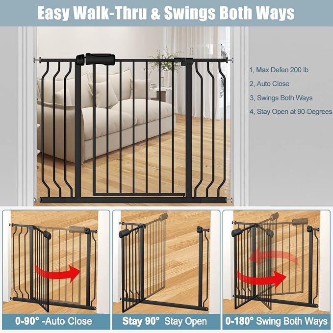 Extra Wide Baby Gate with 14.17in Extensions - Image 8