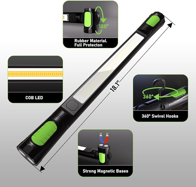 Work Light for Mechanic, 3200LM LED Work Lights, 5400mAh Rechargeable Magnetic - Image 7