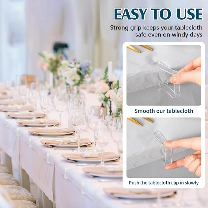 Wenqik 240 Pcs Tablecloth Clips Transparent Clear Plastic Table Cloth Holders - Image 3