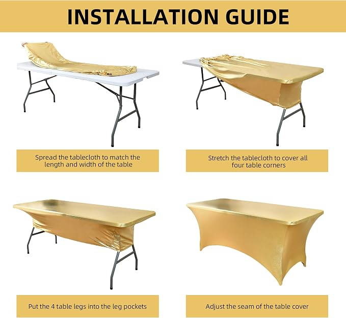 10-Pack 6ft Spandex Table Covers - Image 5
