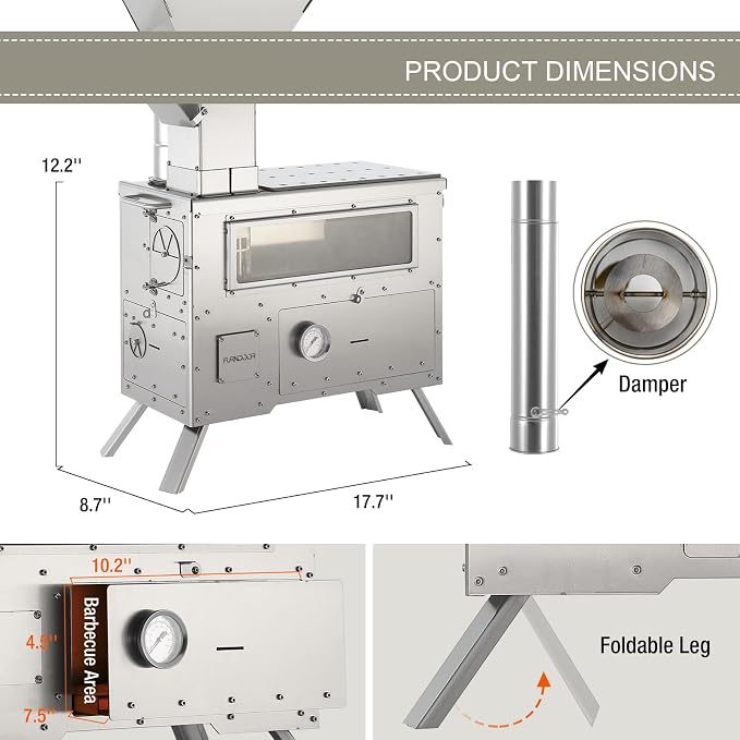 Wood Burning Stove with Oven - Image 3