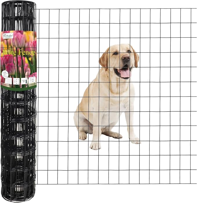 Black PVC Coated Welded Wire Fence 36 Inch x 25 Foot, 2 Inch x 3 Inch 16GA by FOREHOGARGARDEN%EF%BC%86HOME