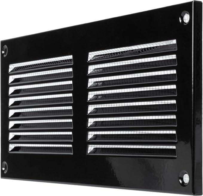 Repa Market 8x4 Inch Air Vent Cover/Black Galvanized Steel Louvered Grill Cover - Image 7