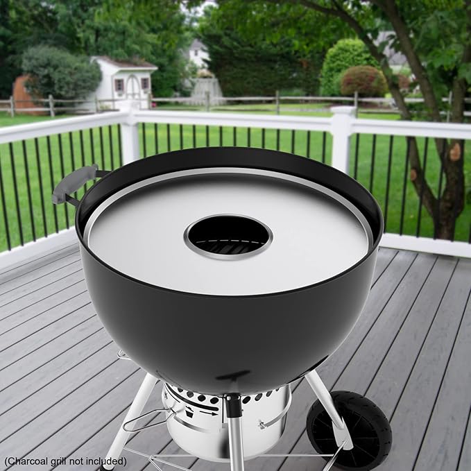 Stanbroil Round Griddle Insert for Weber 22" Kettle Charcoal Grills, Stainless - Image 5