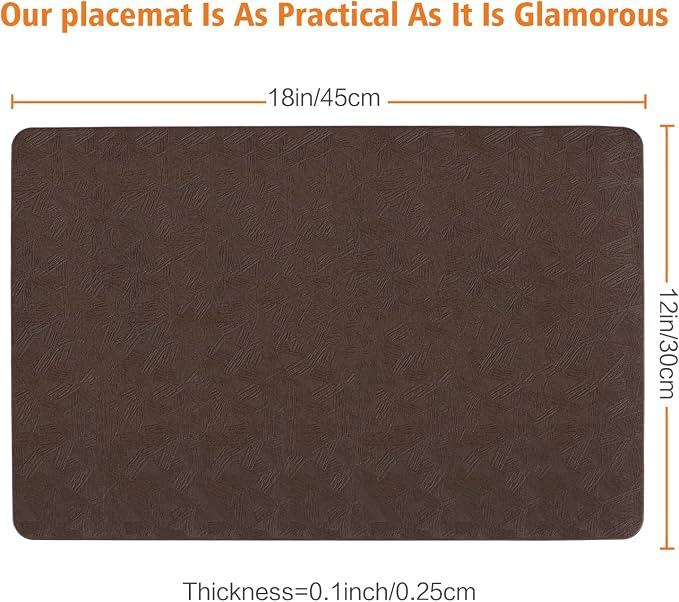 Vinyl Placemats Set of 8 Heat Resistant Easy Clean Non-Slip Place Mats - Image 6