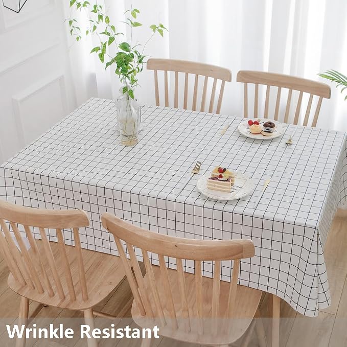 TruDelve Heavy Duty Vinyl Table Cloth Plastic Tablecloths - Image 3