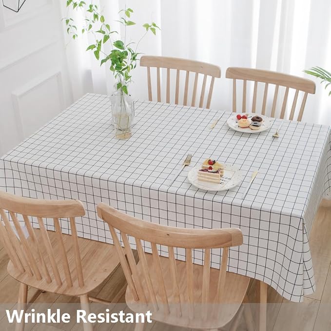 TruDelve Heavy Duty Vinyl Table Cloth Plastic Tablecloths - Image 3