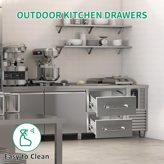 Outdoor Kitchen Drawers 14" W x 8.5" H x 23" D Stainless Steel Single Drawers - Image 5