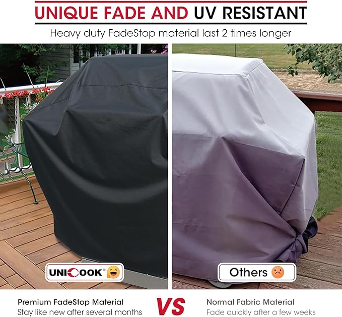 Unicook Heavy Duty Waterproof Barbecue Gas Grill Cover, 65-inch BBQ Cover - Image 3