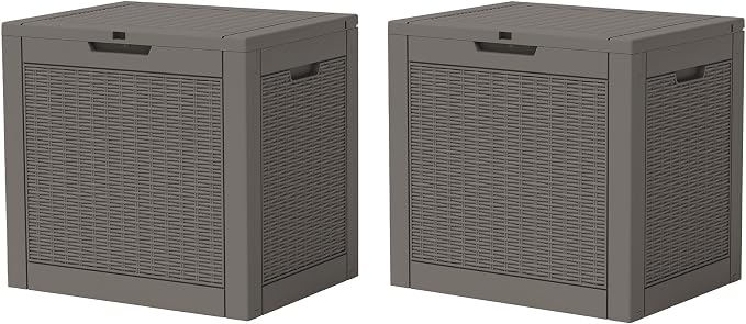 KAMABOKO 31 Gallon Outdoor Storage Box 2 Pack All-Weather Deck Box by KAMABOKO