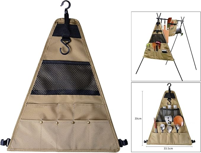 Outdoor Camping Utensil Organizer Bag – Portable Hanging Triangular Storage - Image 3