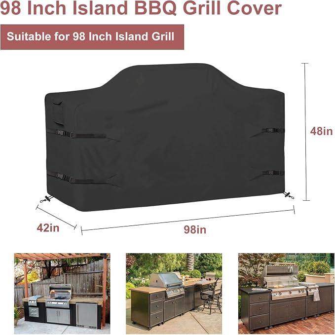 98 Inch Island Grill Cover Kitchen Extra Large Grill Cover Heavy Duty - Image 2