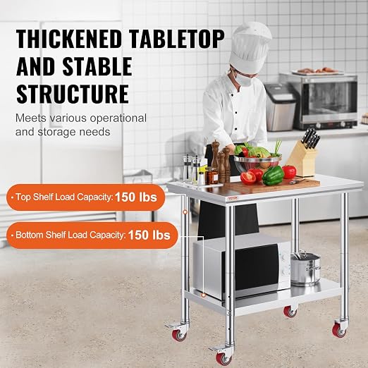 Vevor Mophorn Stainless Steel Work Table 36x24 Inch - Image 3