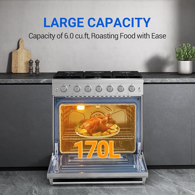 AAOBOSI 36 Inch Front Control Gas Range Oven - Image 3