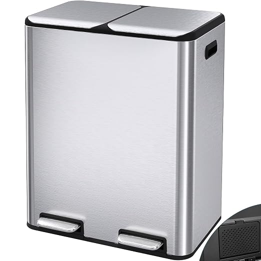 Arlopu 16Gal Dual Trash Can w/2 Built-in Box by Arlopu