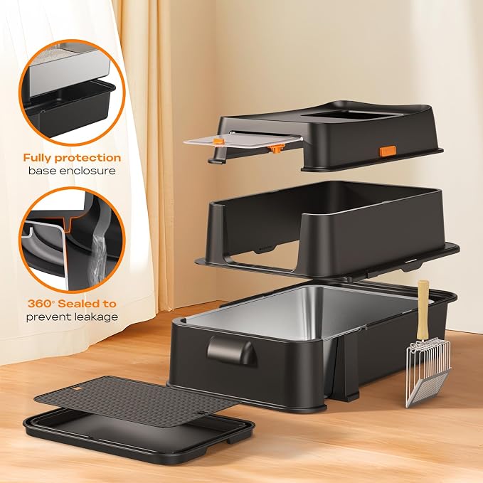 HTii-ë® XXL Stainless Steel Cat Litter Box - Image 3