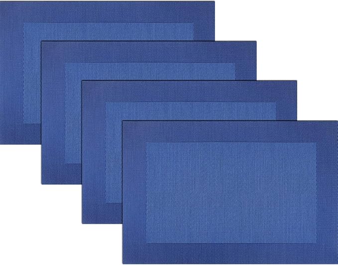 Vinyl Placemats Heat-Resistant Table Mats Washable Easy Clean Plastic Placemats by PandaPalm