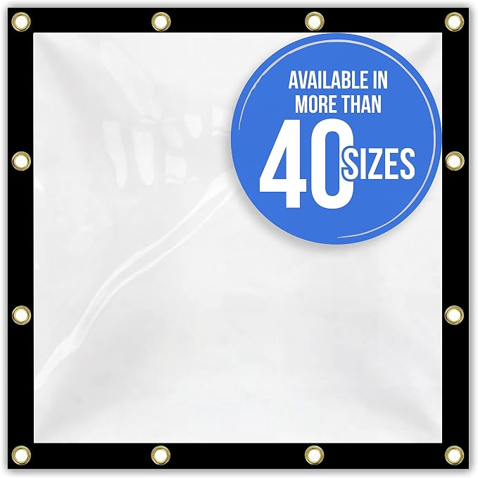 Covers & all Clear Tarp Heavy Duty Waterproof, 20mil Clear Tarp by CoversAll