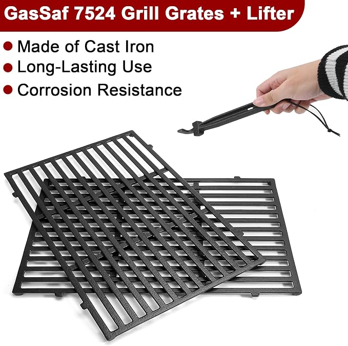 GasSaf 19.5" Grill Grates and Cooking Grate Lifter - Image 7