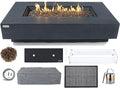Elementi+ | Bundle Positano Gas Fire Pit Cast Concrete 60" Rectangular Fire by AMSFireplaceInc