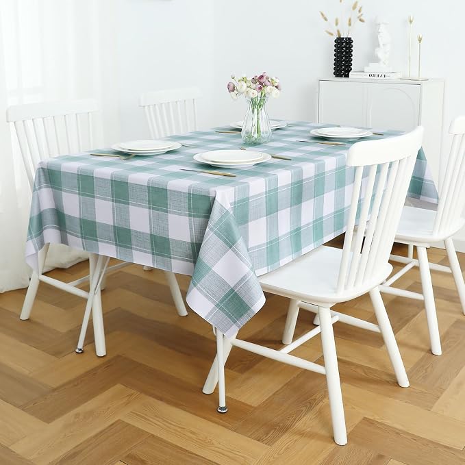 Romanstile Rectangle Plastic Tablecloth, 100% Waterproof Oil-Proof Checkered - Image 2