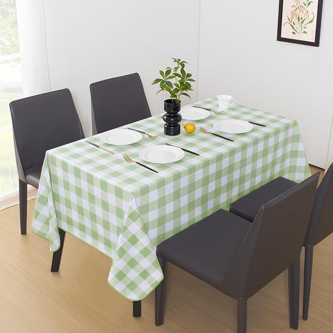 MOSAYT Rectangle Vinyl Tablecloth, 100% Waterproof Buffalo Gingham Plastic - Image 2
