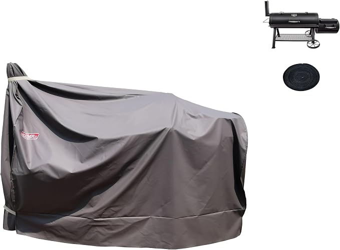 Heavy Duty Charcoal Grill Offset Smoker Cover, Outdoor Smokestack BBQ Cover - Image 4