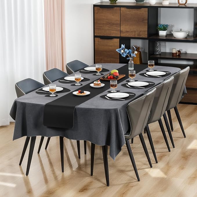 Placemats and Coasters, Washable Reversible Placemats Round Faux Leather - Image 3