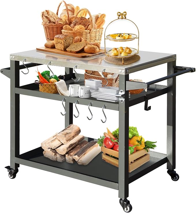 Domi 3-Tier Outdoor BBQ Grill Cart by domioutdoorliving