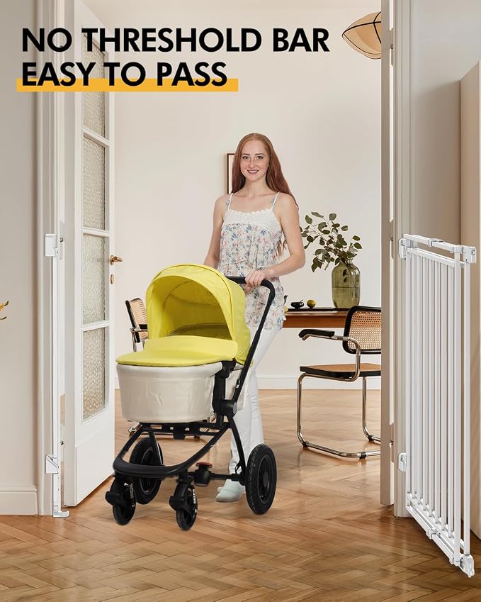Baby Gate for Stairs Doorways & Kitchen, Extra Wide 32"-54" W x 39" H Extra Tall - Image 4
