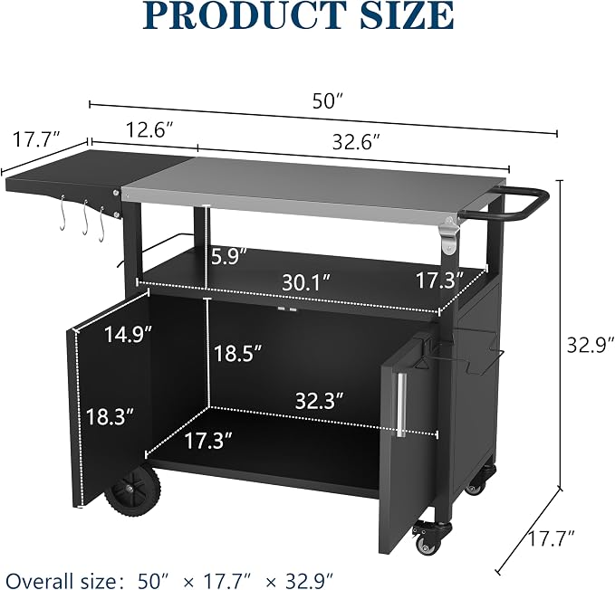 JY QAQA Outdoor Grill Cart - Image 2
