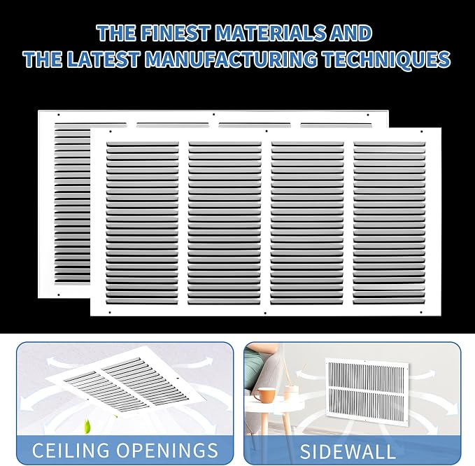 24x12 Return Air Grille, Air Return Vent Cover, AC Vent Cover, Cold Air Return - Image 6