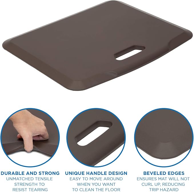 Mount-It! Standing Desk Floor Mat | Brown Standing Comfort Mat - Image 4