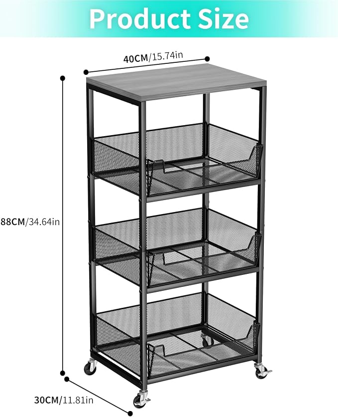 HapiRm Fruit Basket Kitchen Cart - Image 8