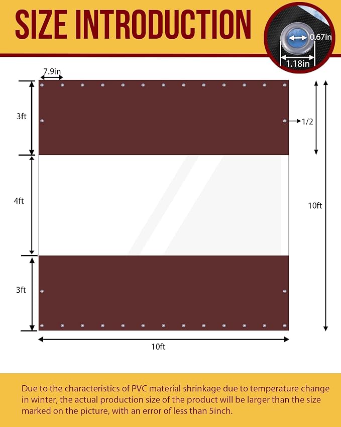 FoundGo 10'H x 10'W Vinyl Curtains - Image 2