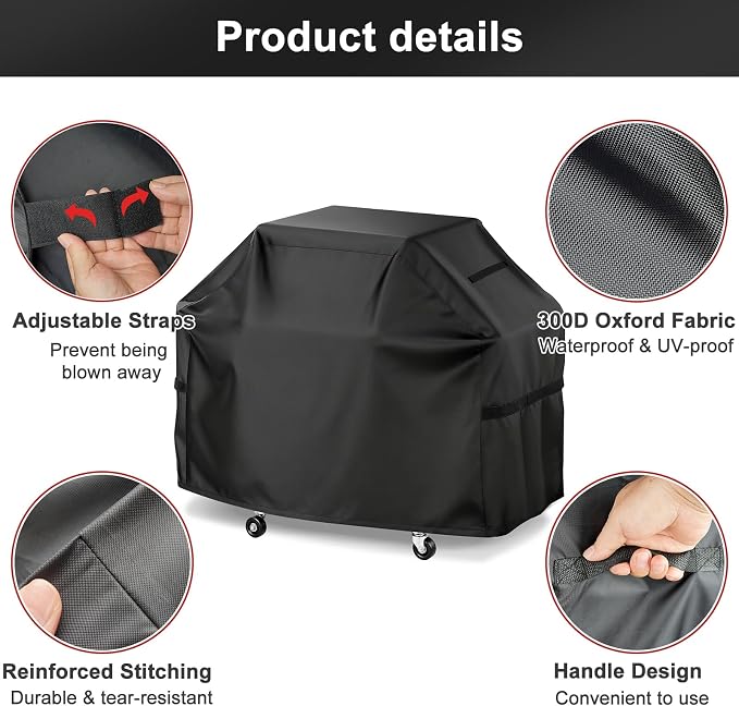 LBTING Grill Cover, 52-inch Heavy Duty 300D Oxford Waterproof Windproof UV - Image 3