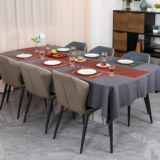 Table Runners 94 Inches Long, Dual-Sided Faux Leather Farmhouse Table Runner - Image 6