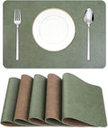 Cowhide Pattern Faux Leather Placemats Set of 6, Heat Resistant Non-Slip by EDanle
