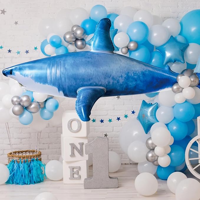 Extra Large Inflatable Shark Pool Toy, 79inch Shark Pool Birthday Party - Image 5