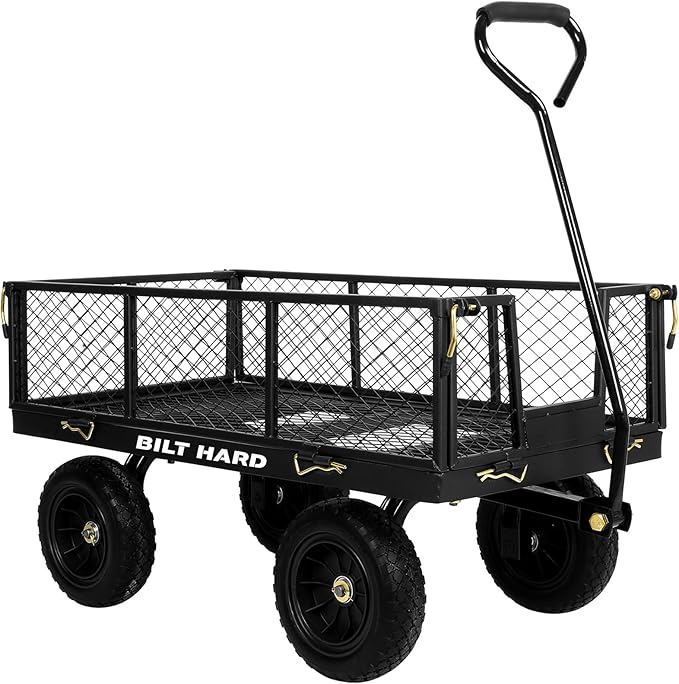 BILT HARD 880 lbs 10" Tires Steel Garden Cart by BILTHARD