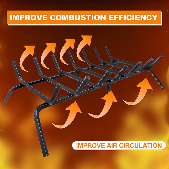 Fireplace Grate, Fireplace Log Holder, 30 inch Heavy Duty Solid Cast Iron - Image 3