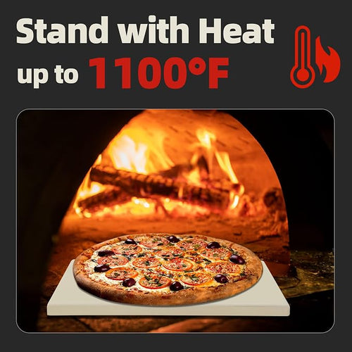 14" Square Pizza Stone, Heavy Duty Cordierite Pizza Pan - Image 2