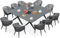 PURPLE LEAF 12 Pieces Outdoor Dining Set All-Weather PE Rattan Outdoor Patio by PURPLELEAF