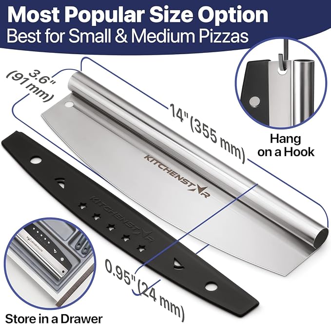KitchenStar 14-Inch Pizza Cutter Rocker Blade - Image 4