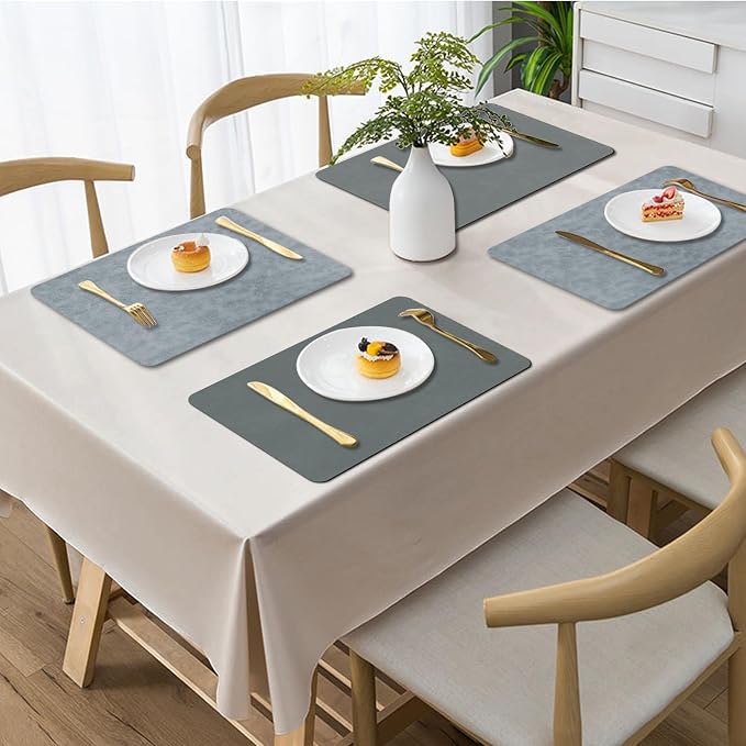 BLESWIN Faux Leather Placemats, PU Dining Table, Waterproof and Oil Resistant - Image 2