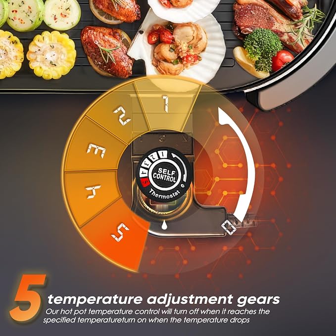 2 in 1 Electric Smokeless Hot Pot - Image 2