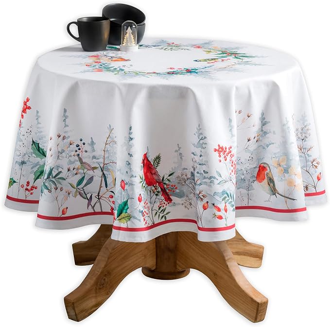 Maison d' Hermine Table Cloth Round Table 100% Cotton 69 Inches Fall Tablecloth by MaisondHermine