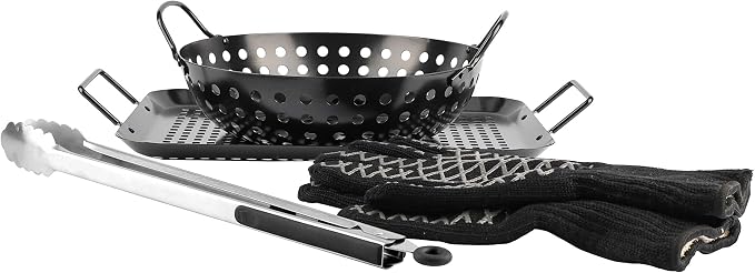 Grill Topper BBQ Grilling Matte Black Pan/Tray 5-Pcs Value Pack - Image 4