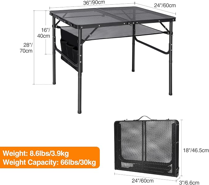 REDCAMP 36x24 Folding Grill Table - Image 3