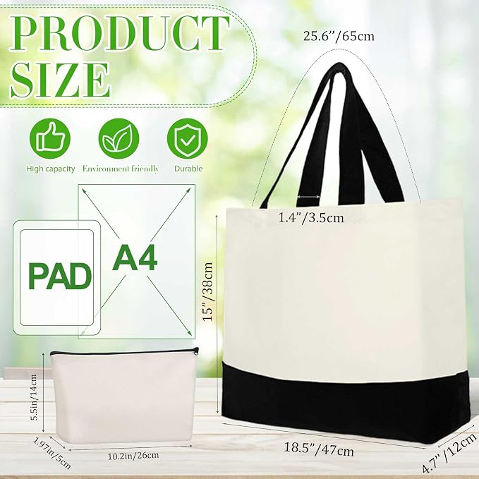 Sanwuta 24 Pcs Canvas Tote Bags Bulk - Image 2